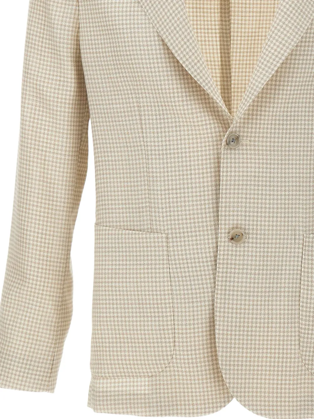 Easy J Mono Houndstooth Buttoned Blazer