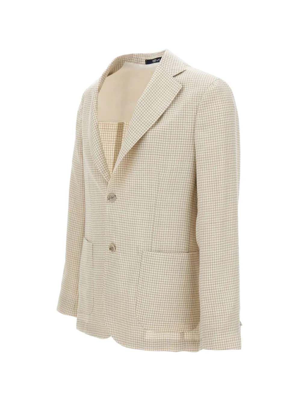 Easy J Mono Houndstooth Buttoned Blazer
