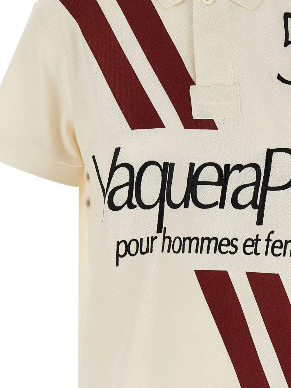 Vaquera Poloshirt met geborduurde logoprint Beige