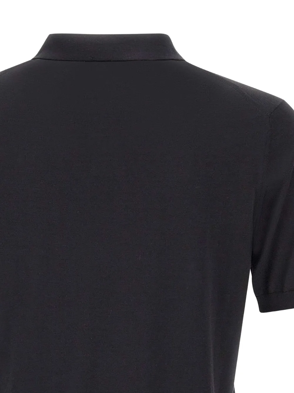 Kangra Geribbeld poloshirt Zwart