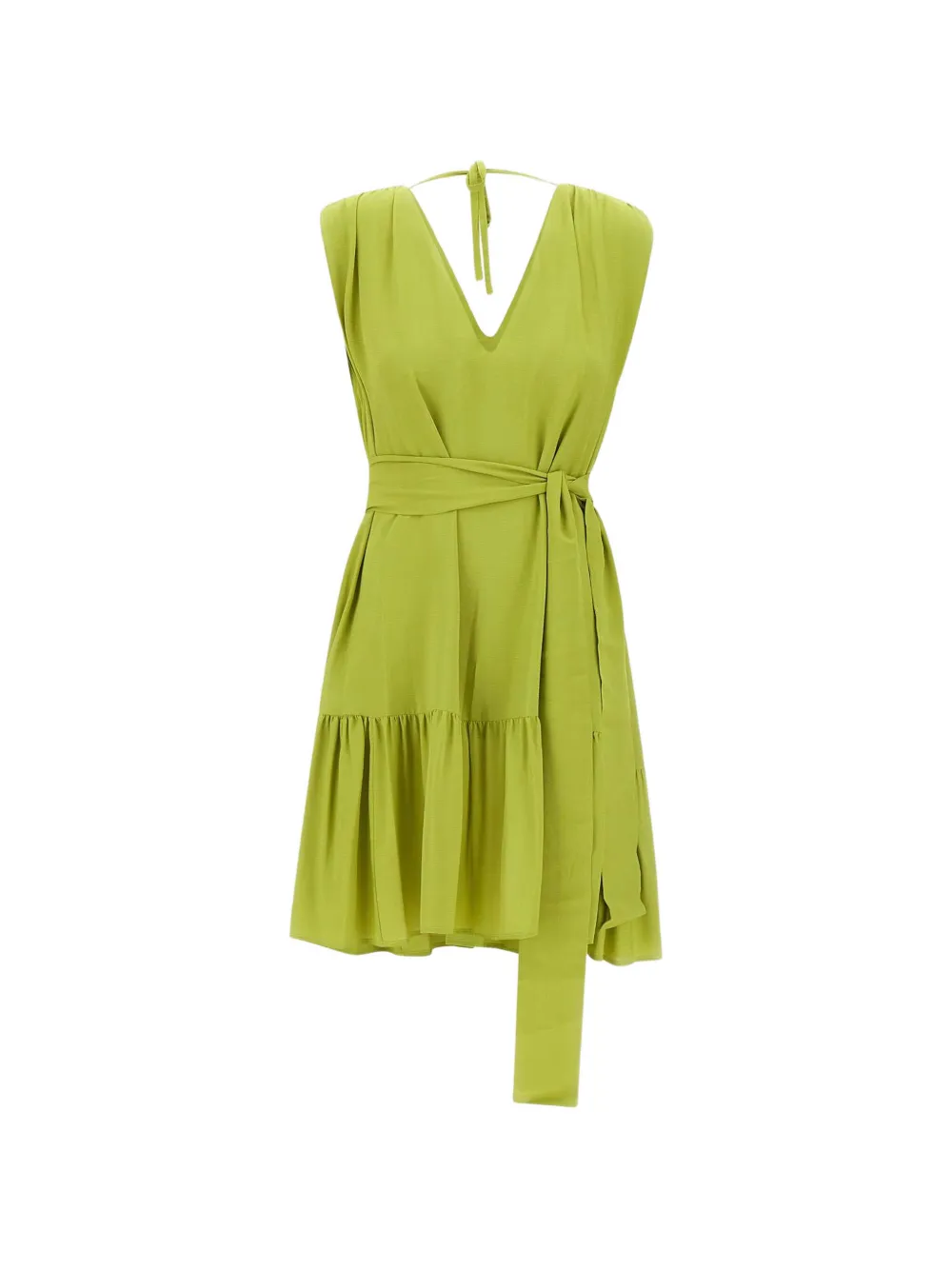 kaos V-neck tie dress - Verde