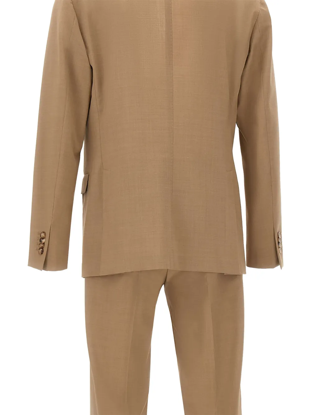 Boglioli Pak met dubbele rij knopen en opstaande revers Beige