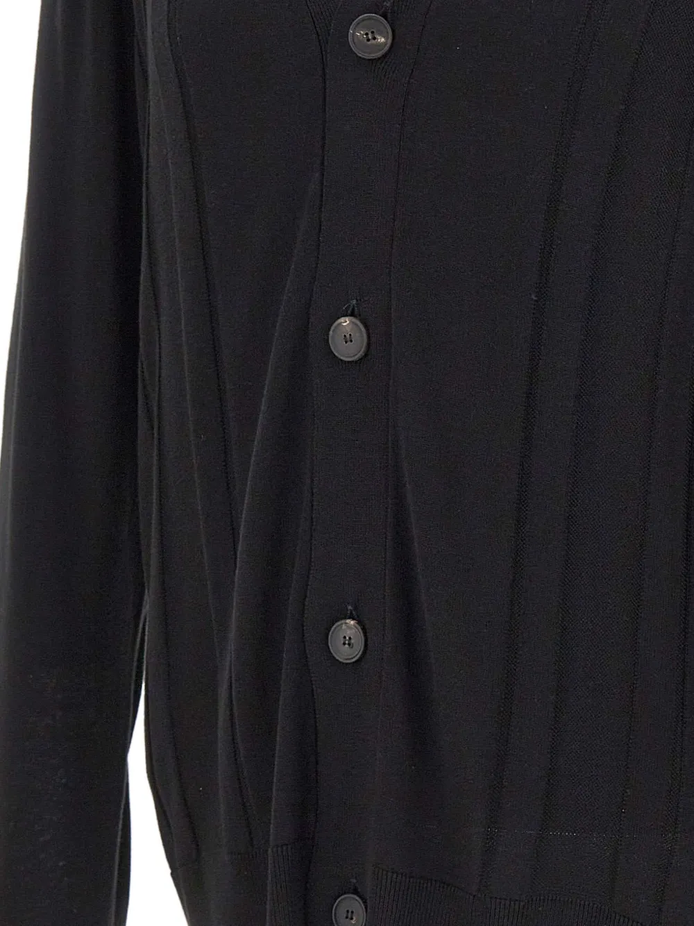 Tagliatore Moore geribbeld vest met V-hals Zwart