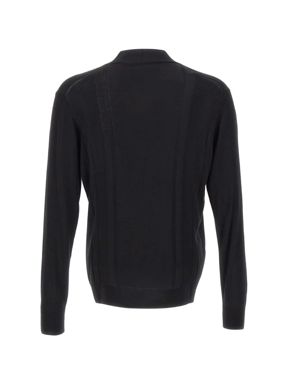 Tagliatore Moore geribbeld vest met V-hals Zwart
