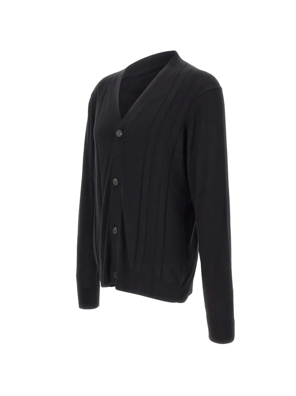 Tagliatore Moore geribbeld vest met V-hals Zwart