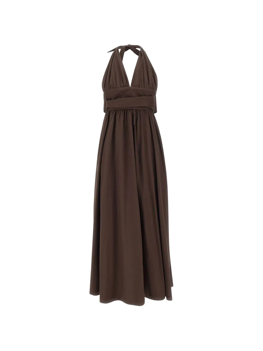Faithfull the Brand Lido halterneck tie A-line dress - Marrone