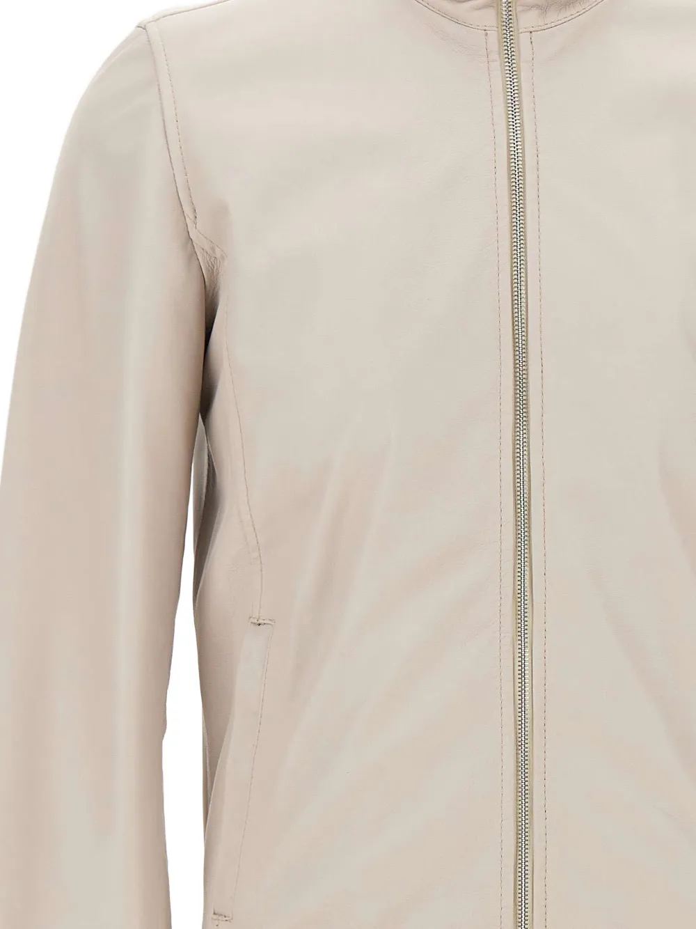 Barba Fox geribbeld leren jack Beige