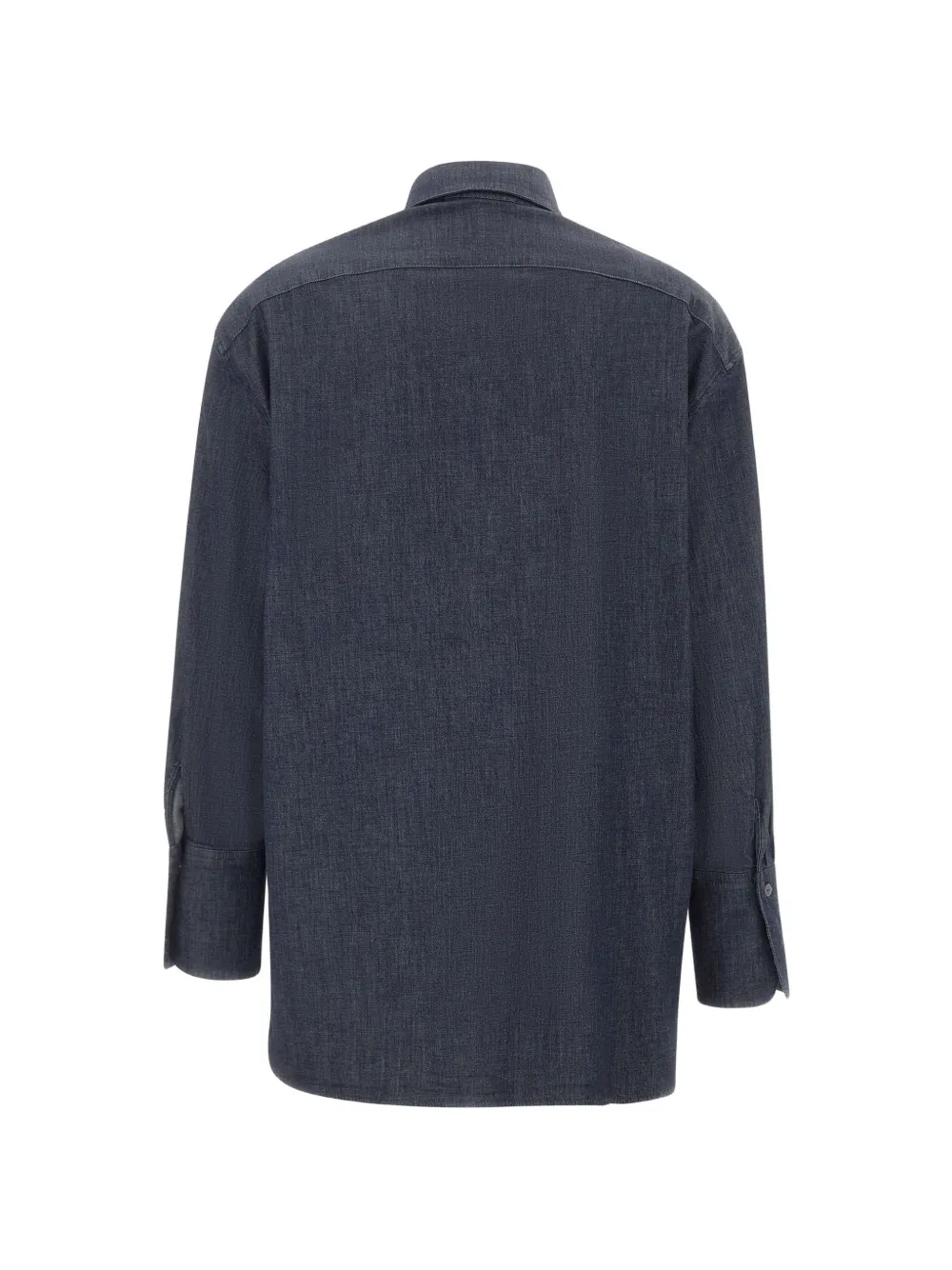  Elena Miro` Pointed-collar Cotton Shirt - Blue 