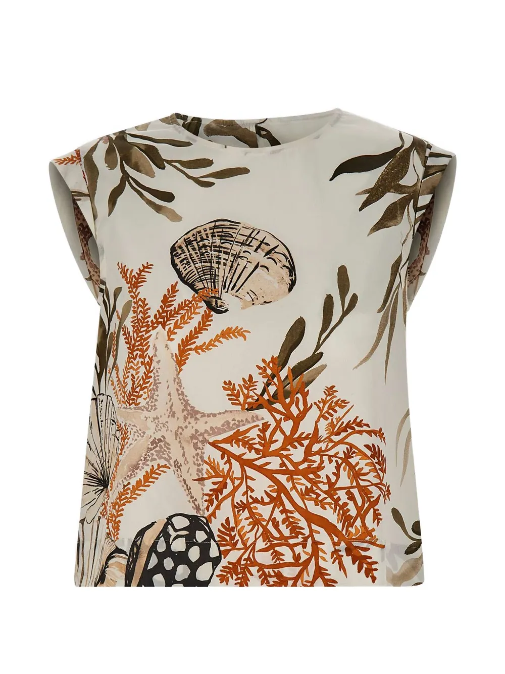 Marella seabeds-print top - Bianco