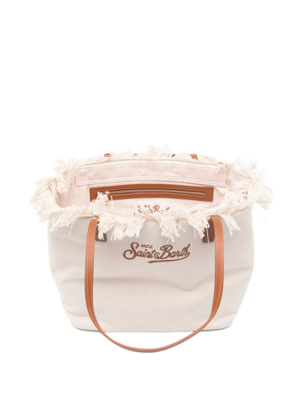 MC2 Saint Barth Shopper met franje Beige