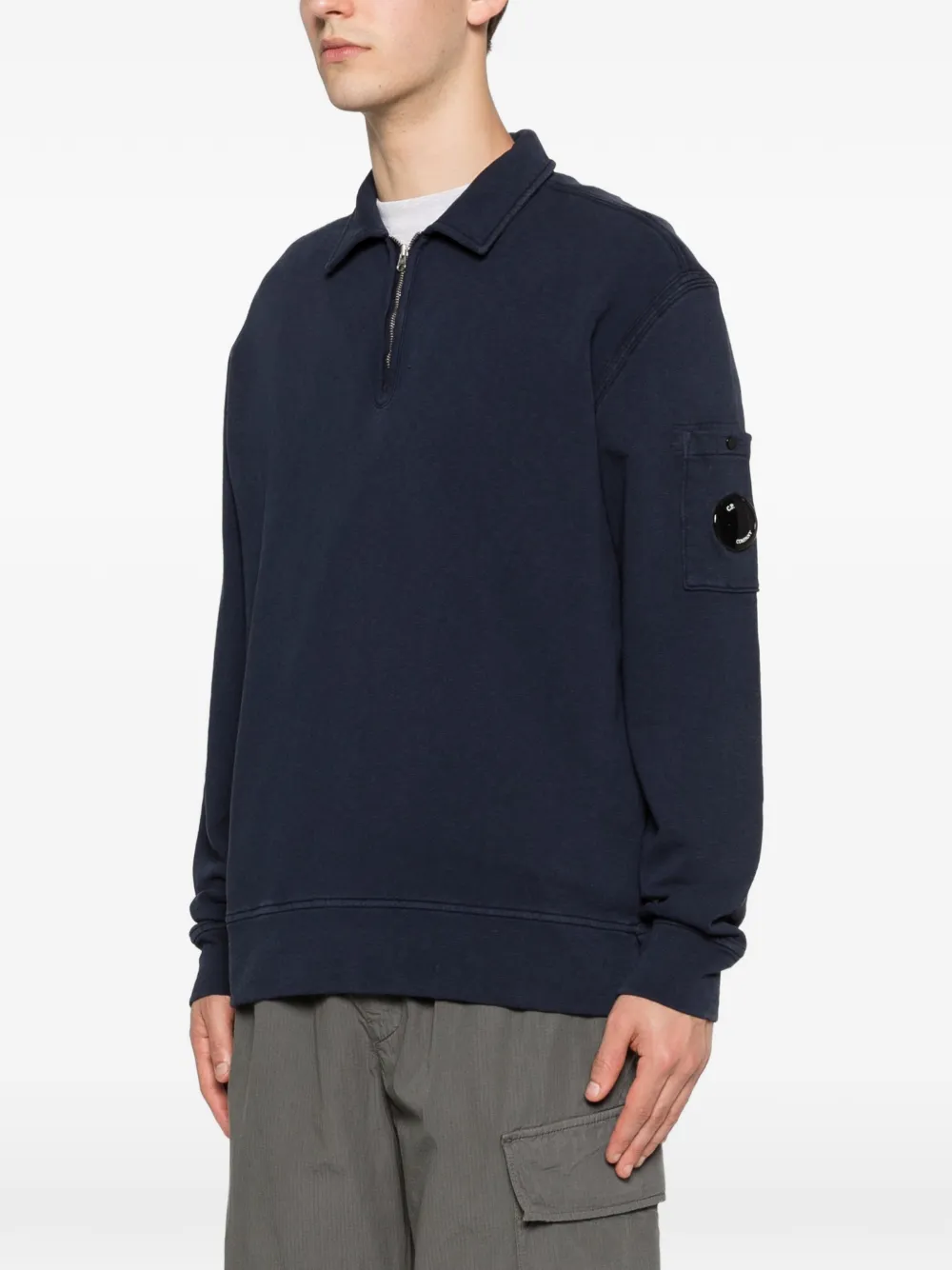 C.P. Company Sweater met ritssluiting en zak Blauw