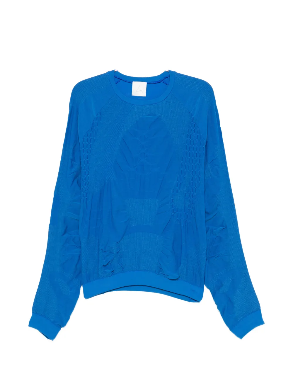 ROA Wama 3D textured-knit long-sleeve T-shirt - Blu