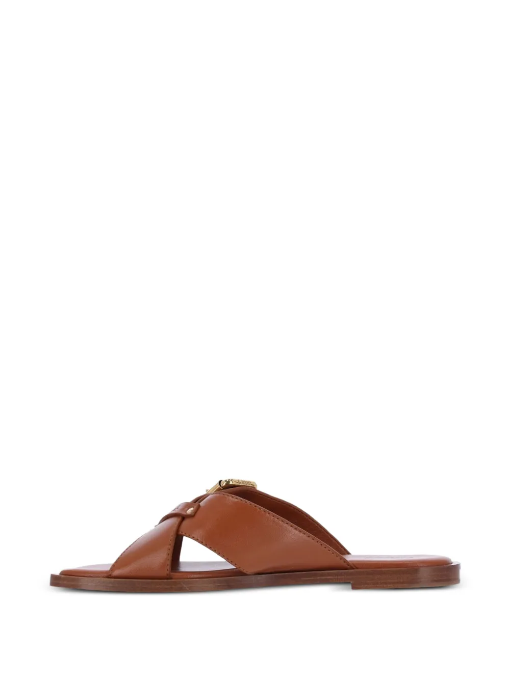  Chloé Nil Leather Sandals - Brown 