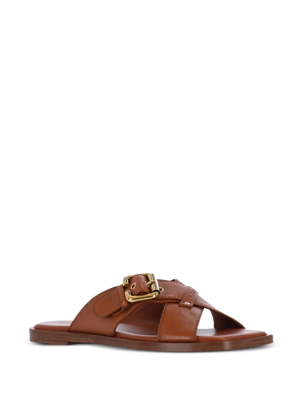  Chloé Nil Leather Sandals - Brown 