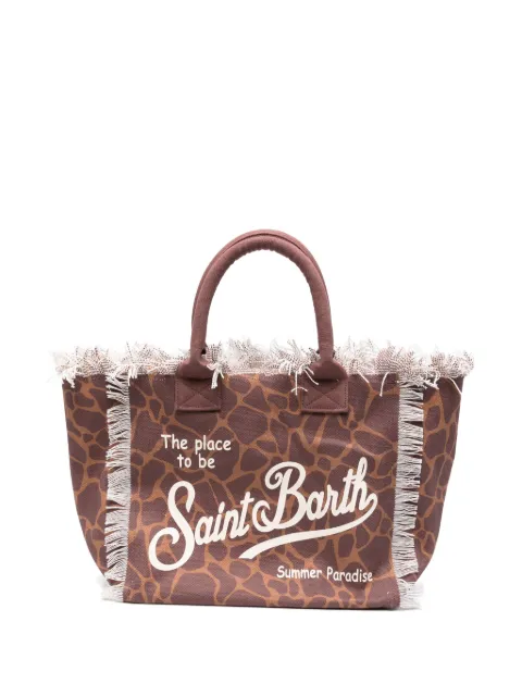 MC2 Saint Barth giraffe-print fringed tote bag