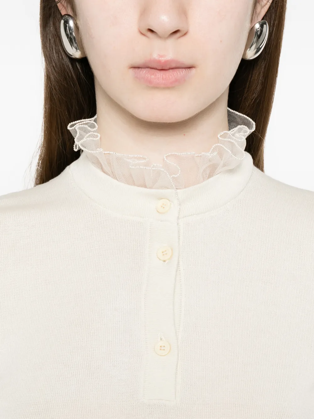 Fabiana Filippi Top met ruches-detail Beige