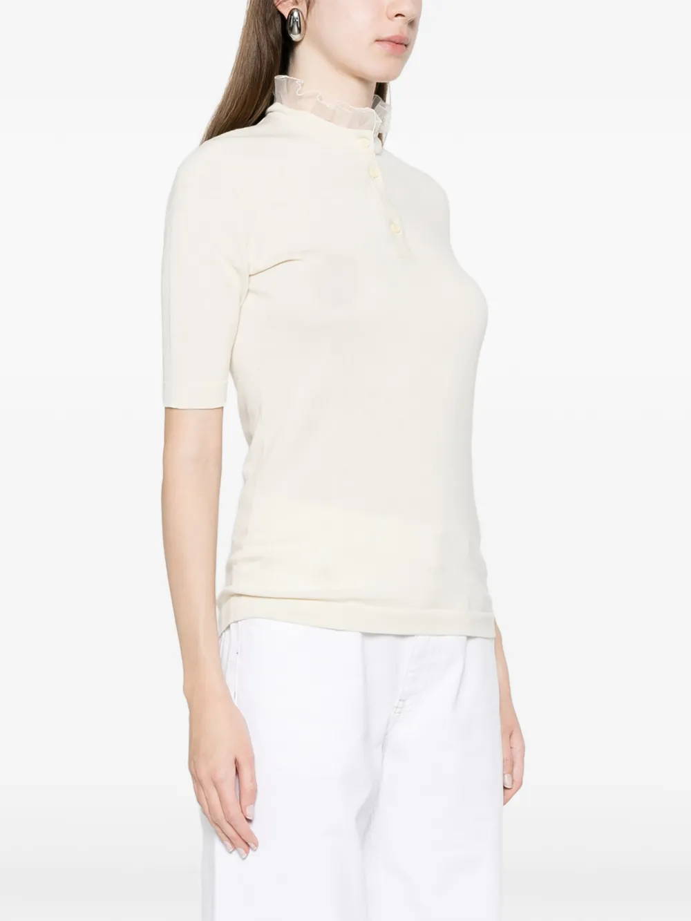 Fabiana Filippi Top met ruches-detail Beige