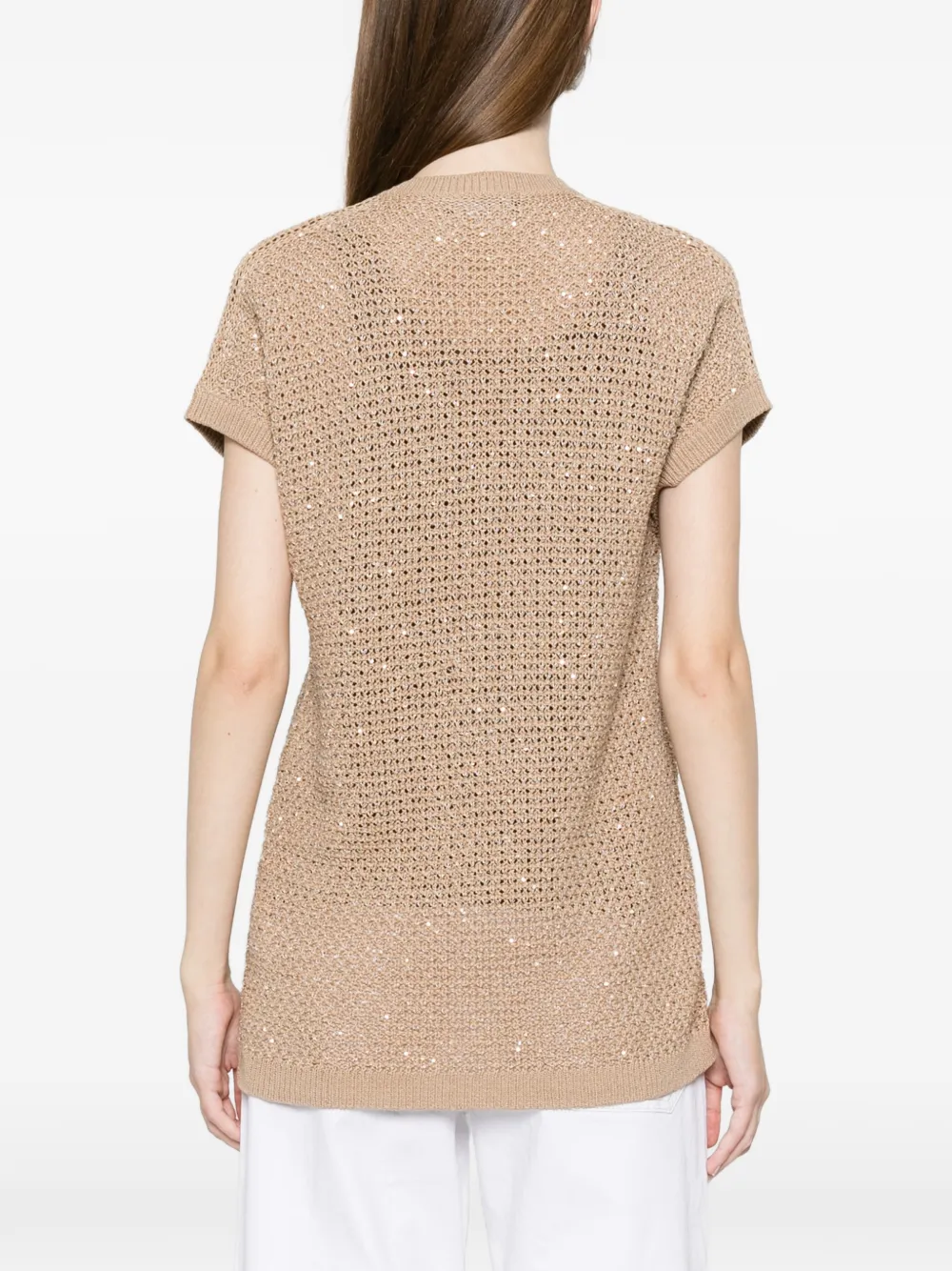 Fabiana Filippi Spencer met pailletten Beige