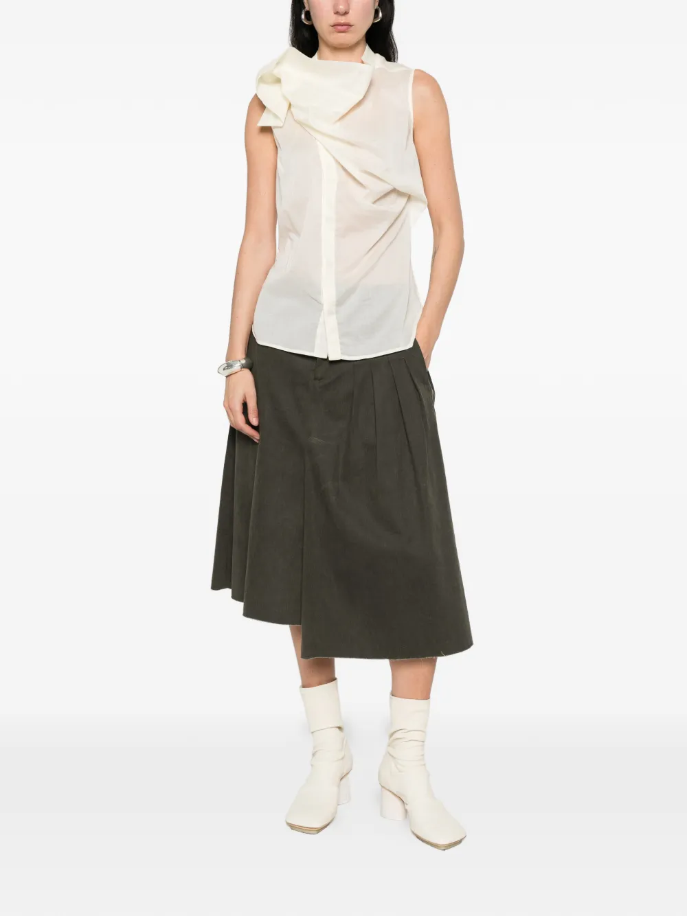 Rick Owens Island sleeveless draped shirt - Nude