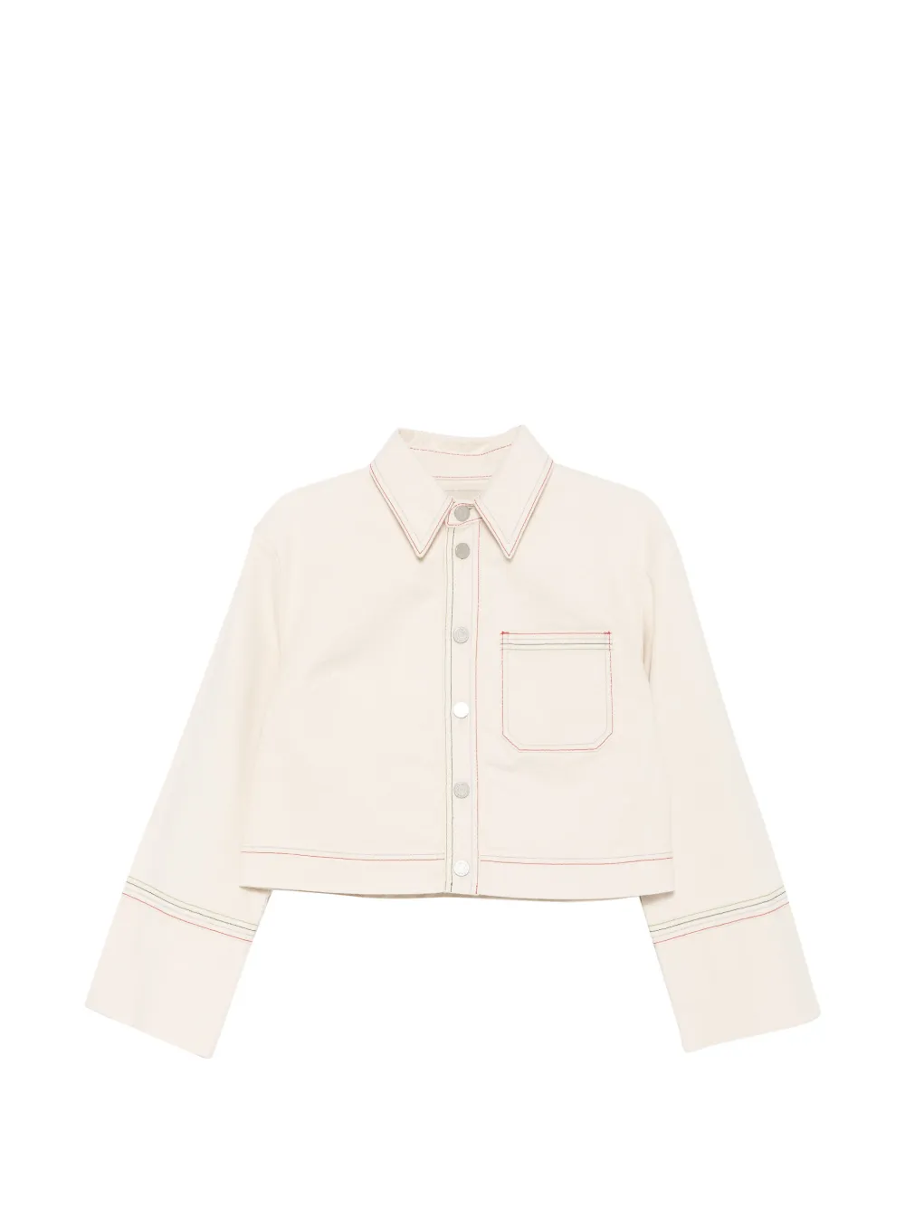 ALEMAIS Norma stitch cropped denim jacket - Toni neutri