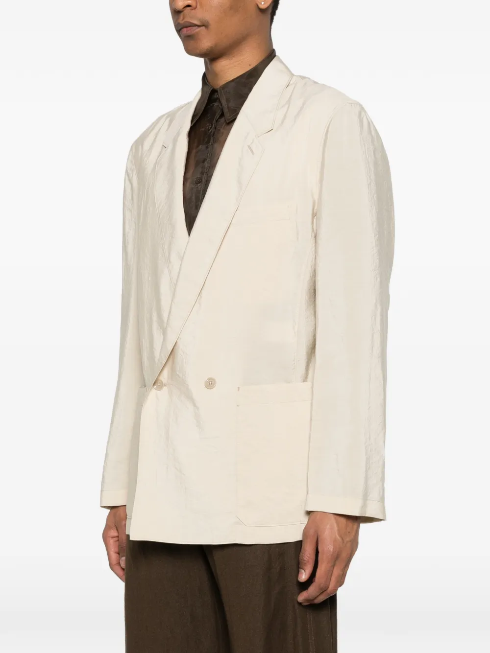  Lemaire Double-breasted Blazer - Neutrals 