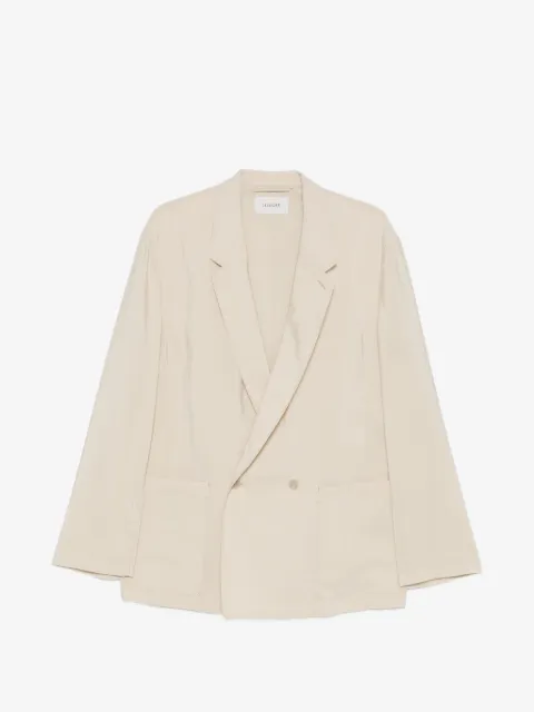 LEMAIRE soft double breasted jacket in dry silk