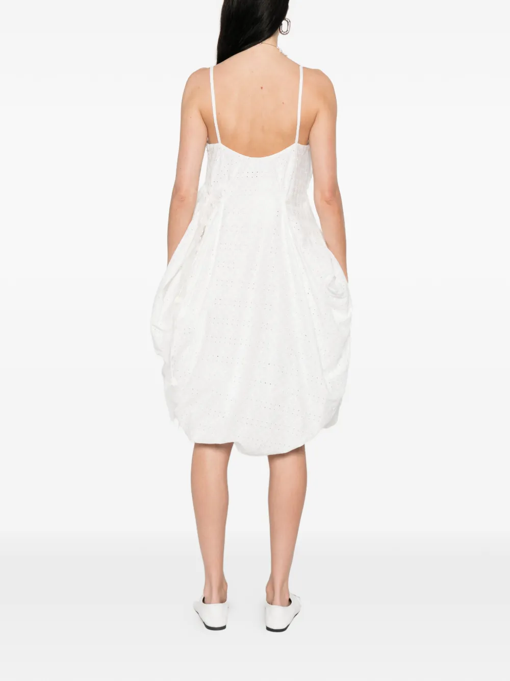 Pauline Dujancourt Ruched Sleeveless Dress in White, view 4