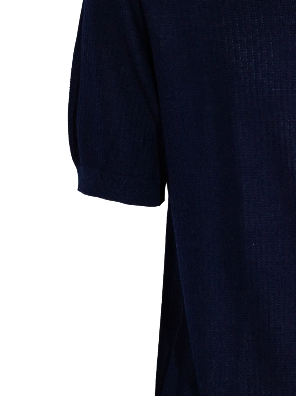 Kangra Gebreid poloshirt met rits Blauw