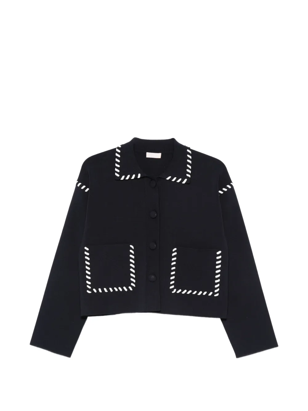 LIU JO contrast-trim jacket - Blu