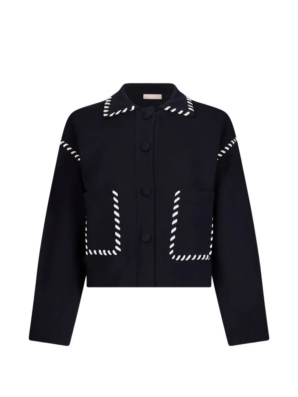 LIU JO contrast-trim jacket - Blu