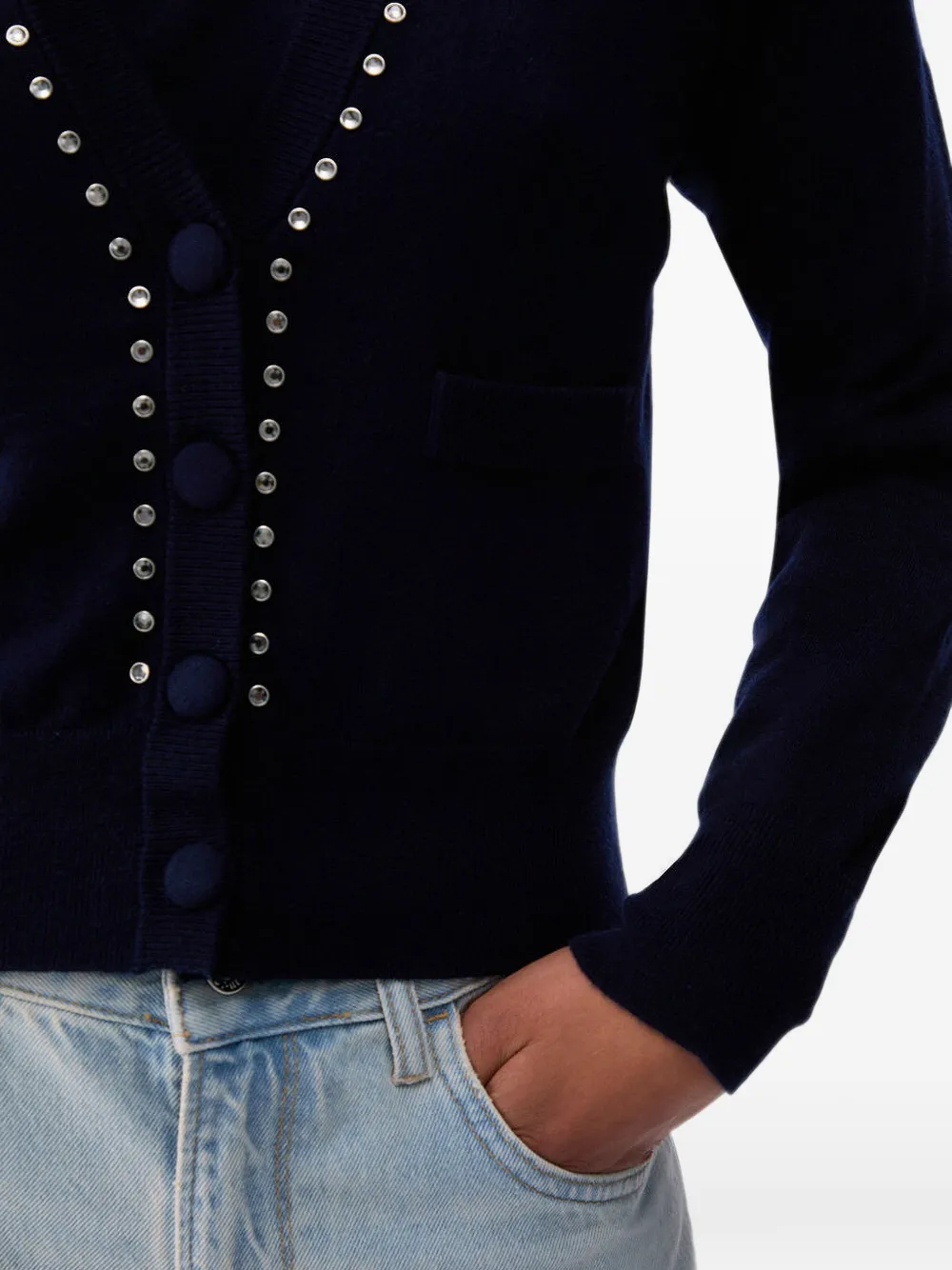 LIU JO Trui met V-hals en stras Blauw