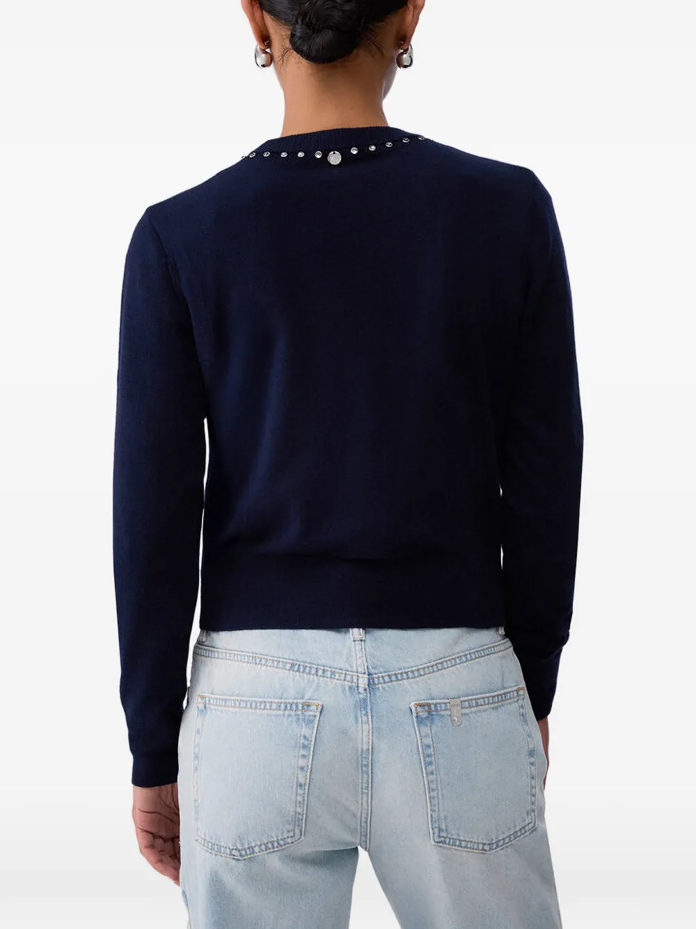 LIU JO Trui met V-hals en stras Blauw