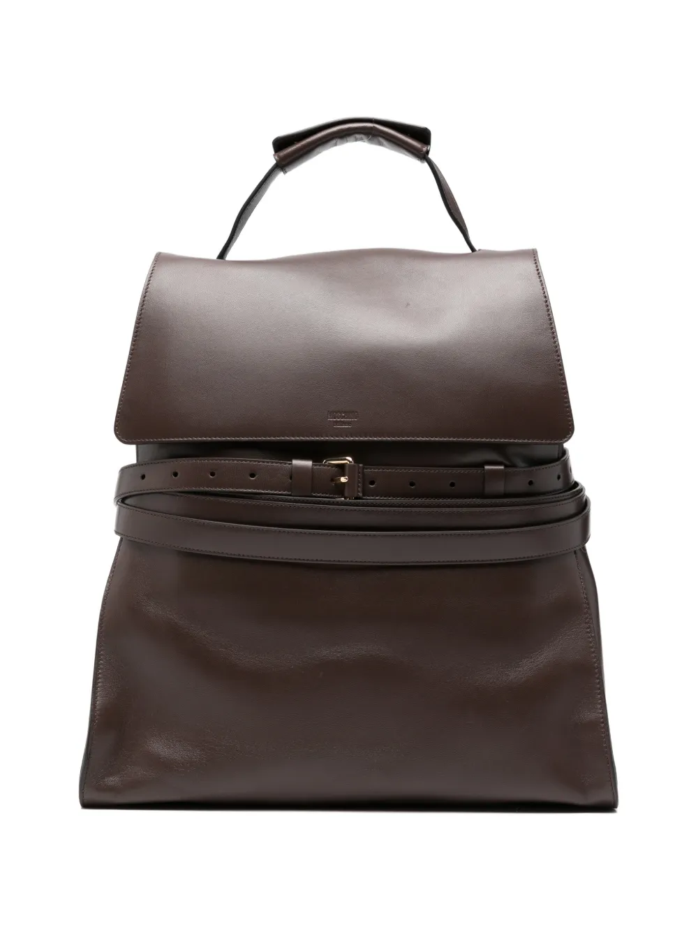 Moschino buckle belt backpack - Marrone