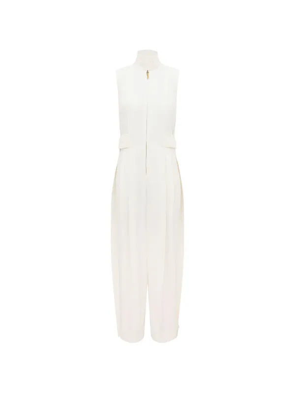 Zimmermann Luna Twill Jumpsuit in Neutrals