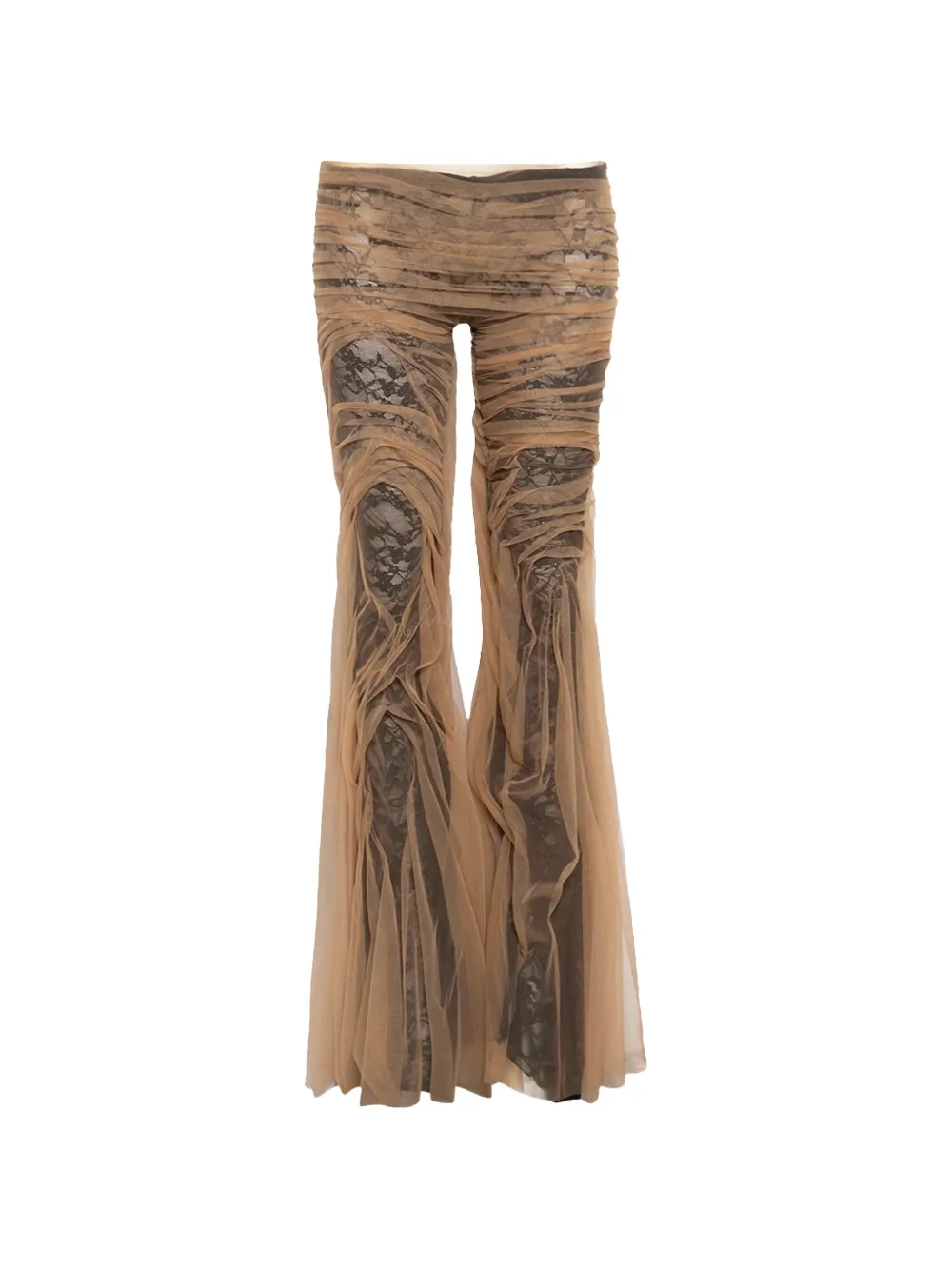 Di Petsa mesh flared trousers - Nude