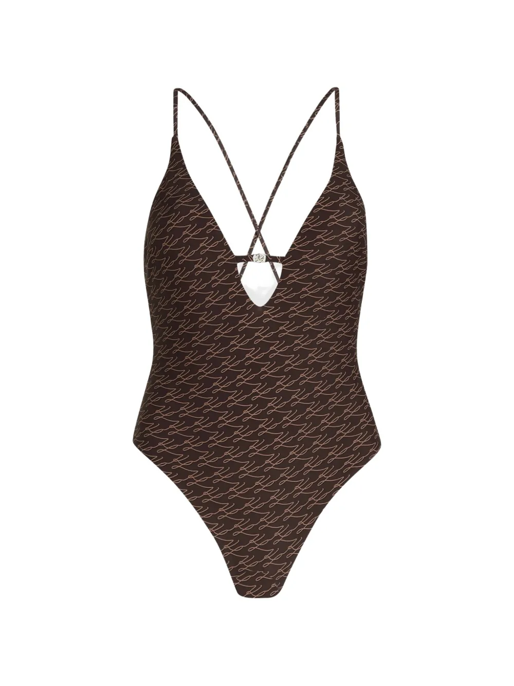 Karl Lagerfeld cutout printed swimsuit - Violett
