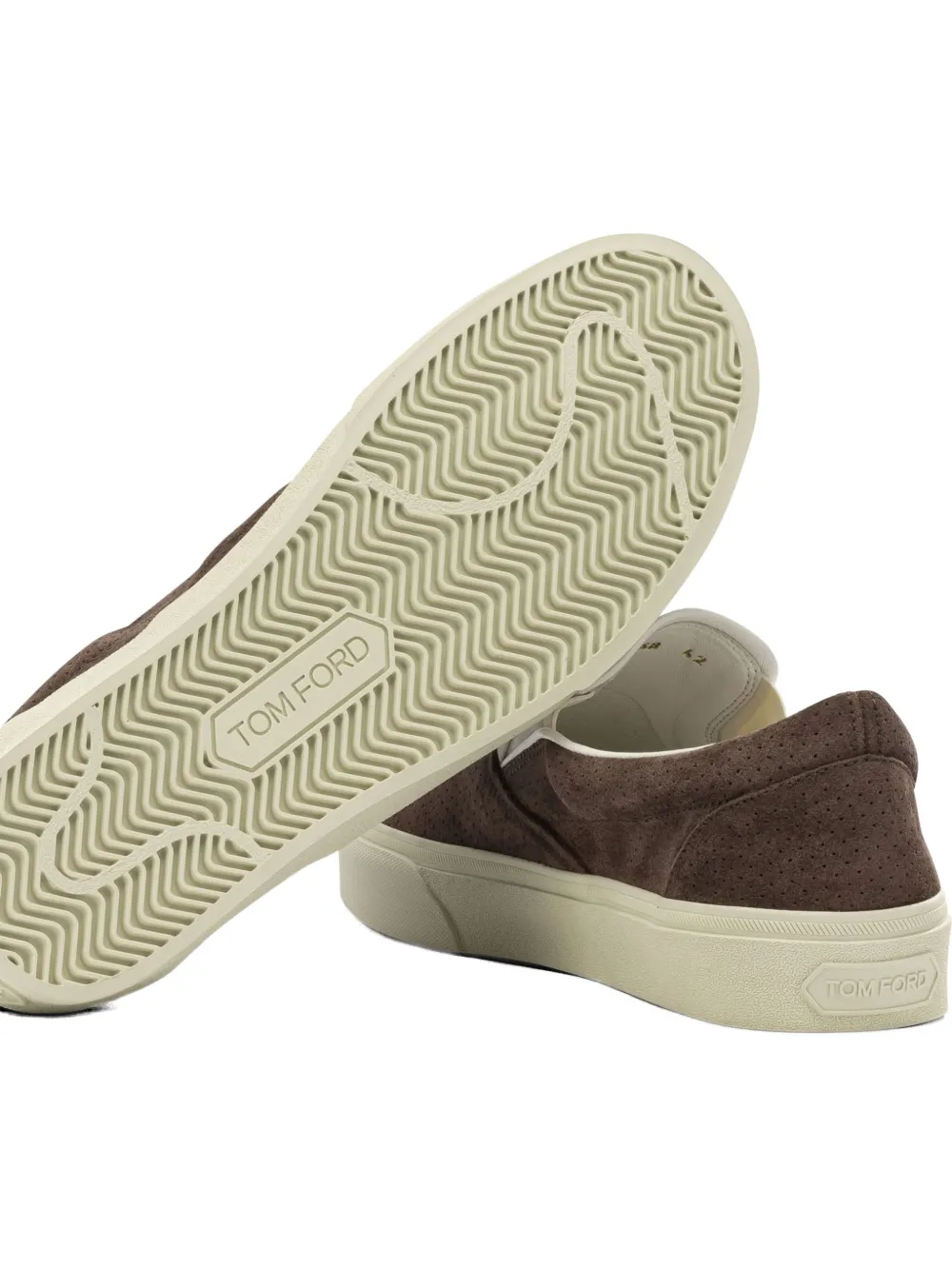 TOM FORD Suède slip-on sneakers Bruin