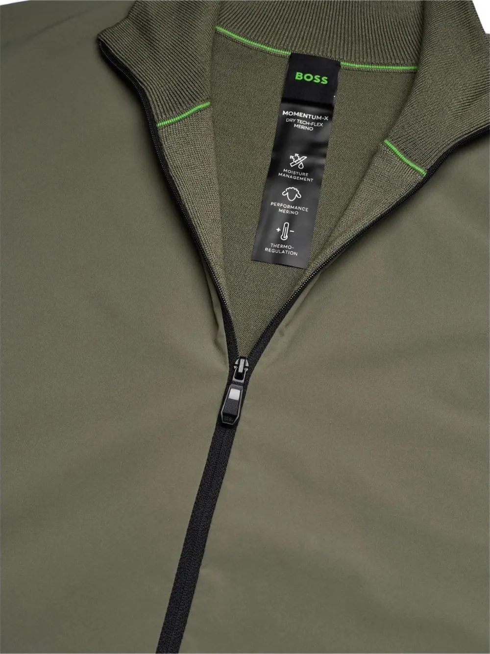  Boss Ribbed Zip Jacket - Green 