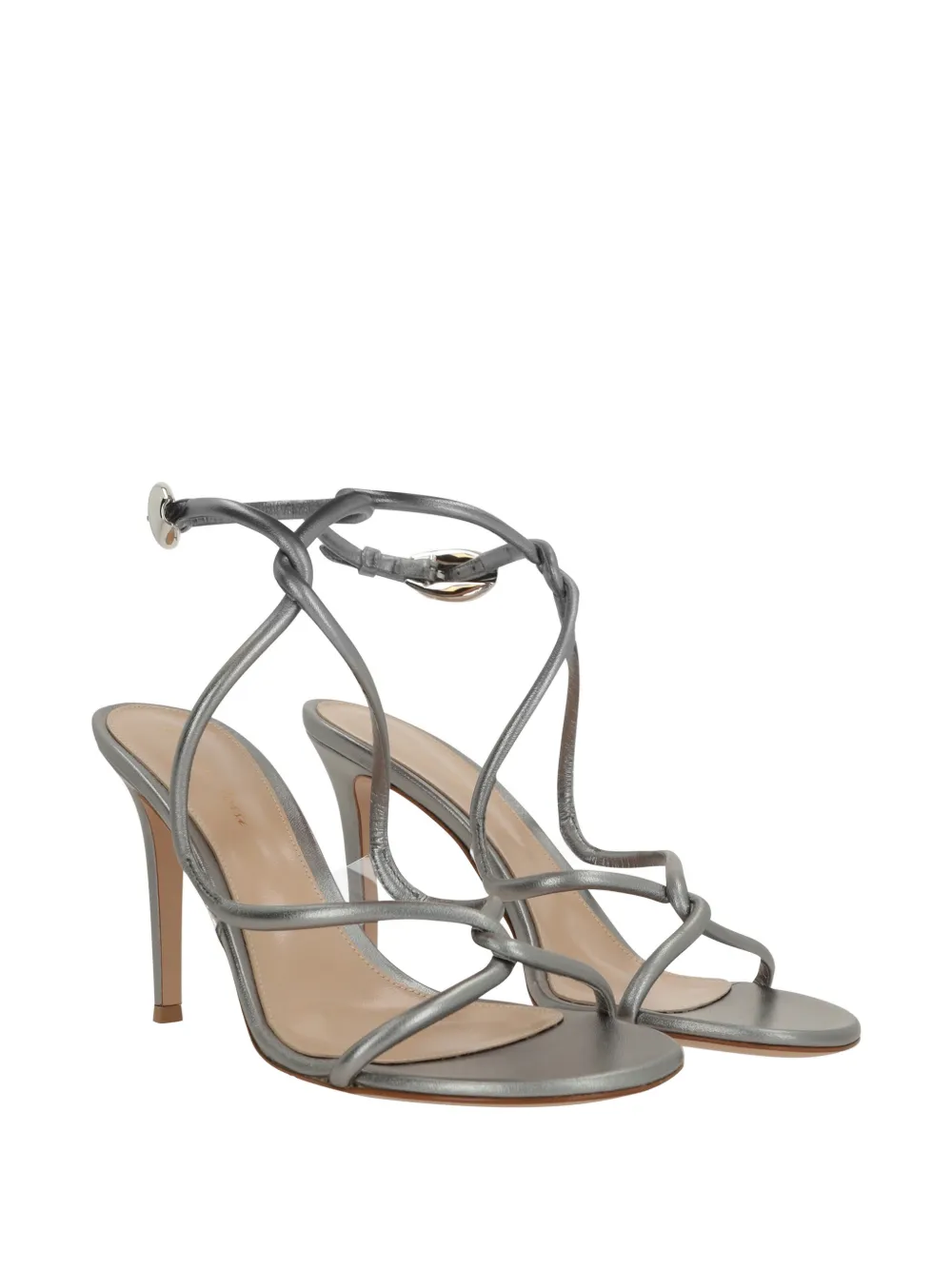 Gianvito Rossi knotted-buckle heeled sandals Zilver