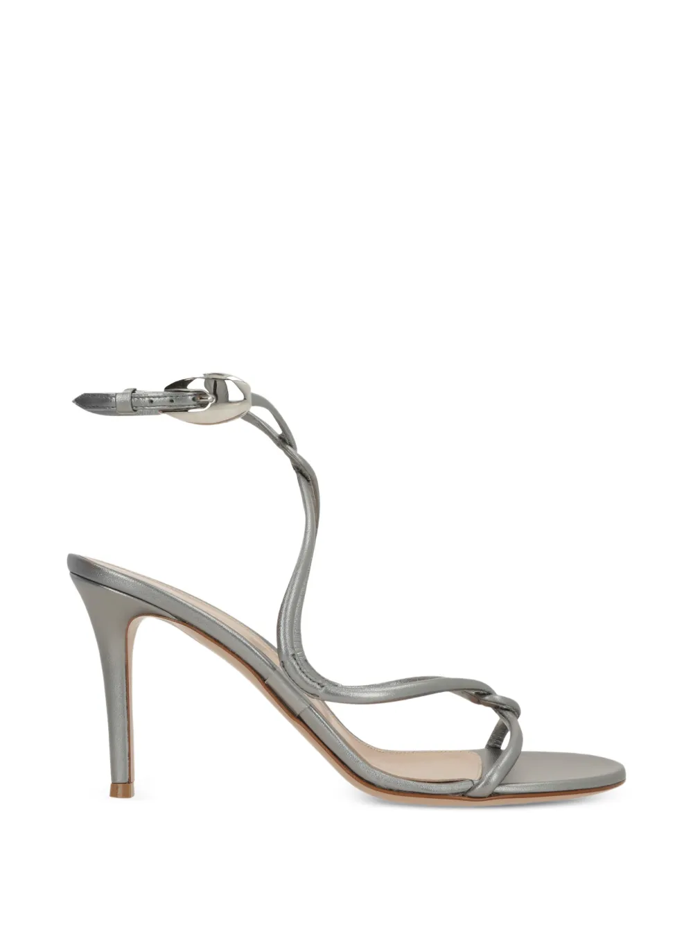 Gianvito Rossi knotted-buckle heeled sandals Zilver