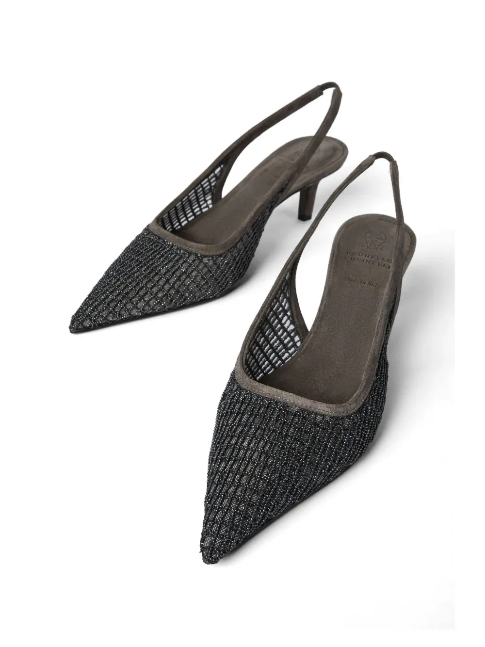 Brunello Cucinelli net detail pumps Zwart