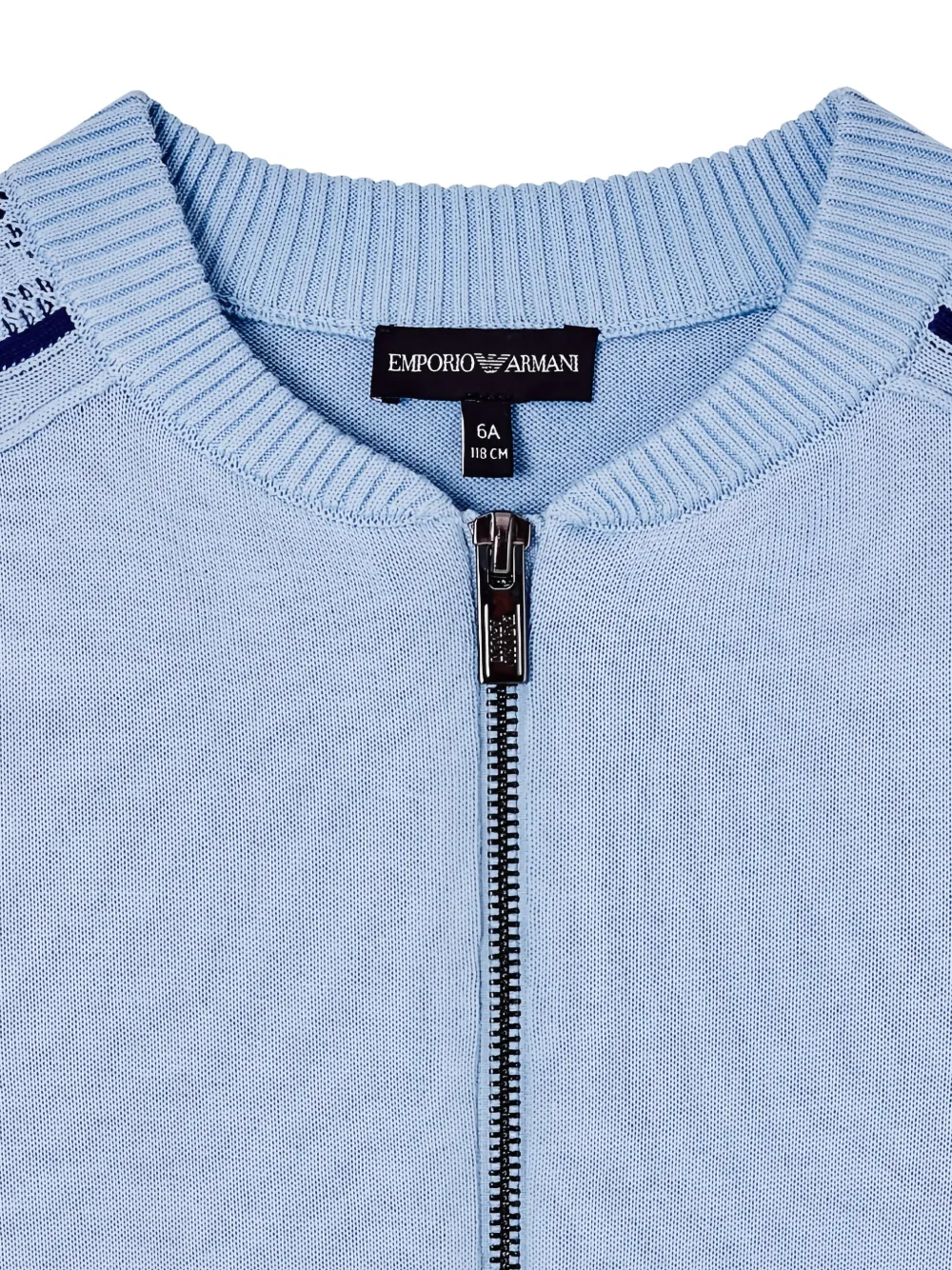Emporio Armani Kids Vest met logo-intarsia en rits Blauw