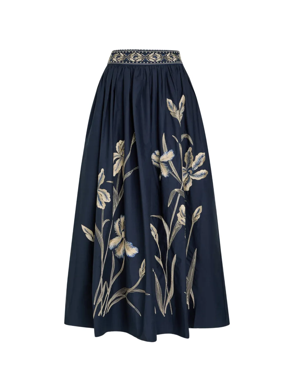 Emporio Sirenuse floral-embroidered skirt - Blu