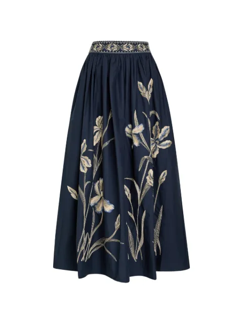 Emporio Sirenuse floral-embroidered skirt