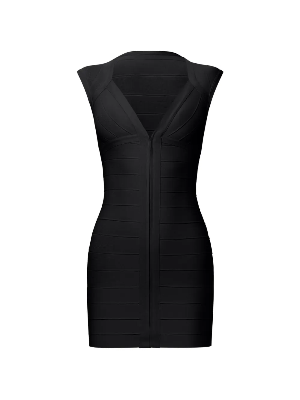 Herve Leger V-neck zip dress - Nero