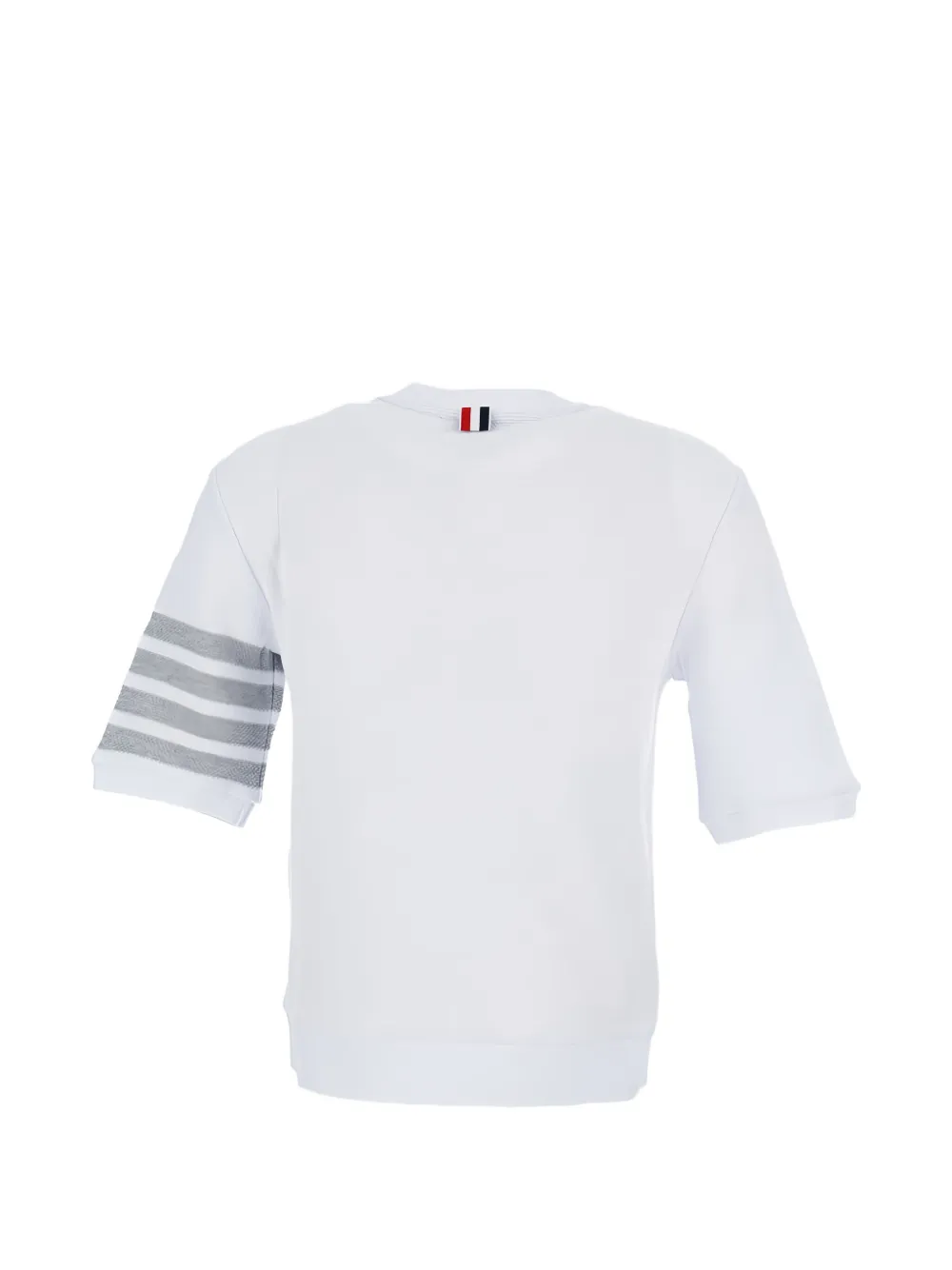 Thom Browne T-shirt met vier strepen en ronde hals Wit