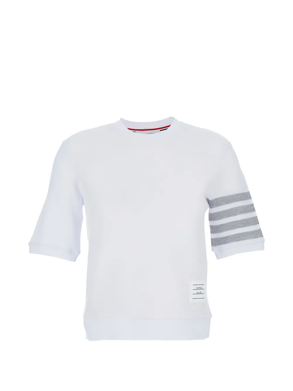 Thom Browne four-bar stripe crew neck T-shirt - Bianco