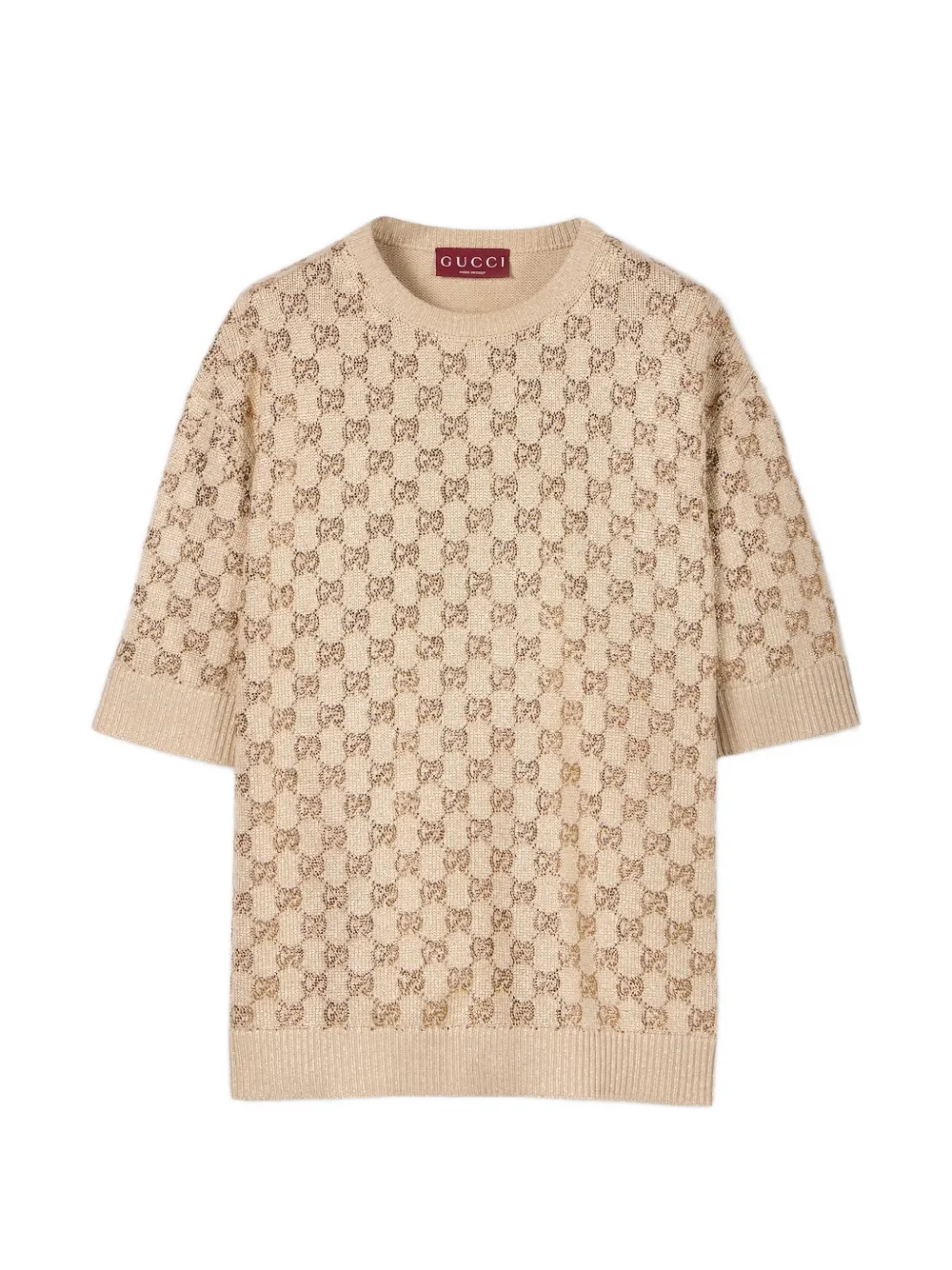 Gucci short-sleeve crew-neck sweater - Nude