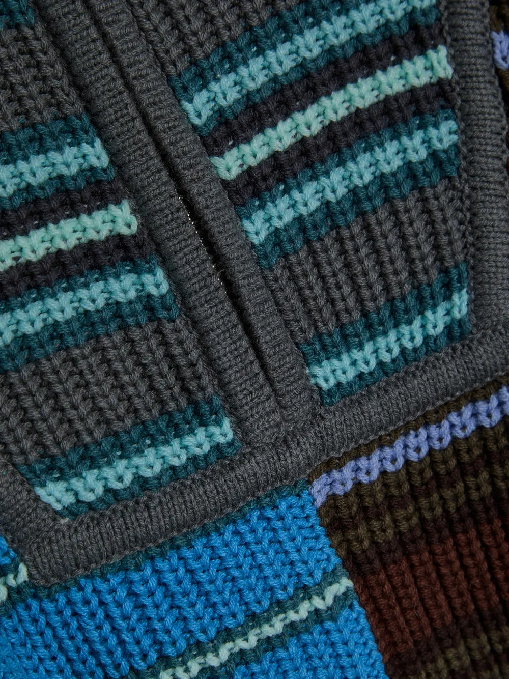  Staud Hampton Striped Zip Knitwear - Blue 