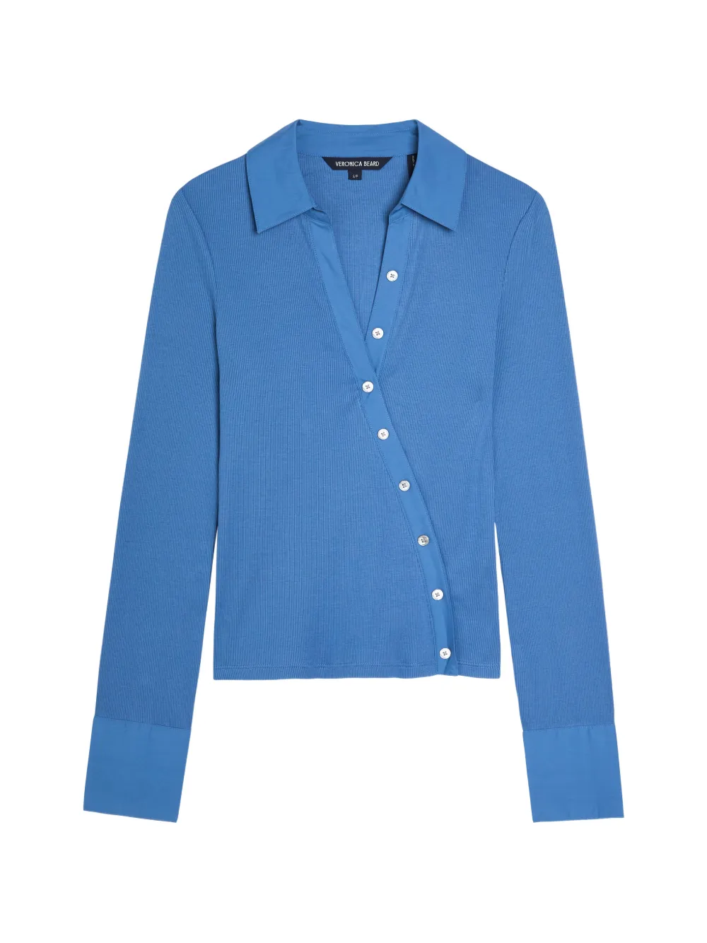 Veronica Beard button ribbed top - Blu